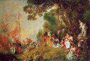 WATTEAU, Antoine Pilgrimage to Cythera1 oil